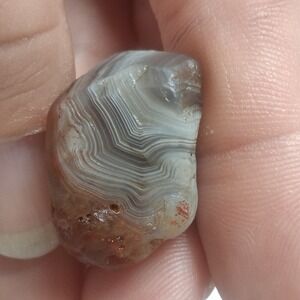 Lake Superior Agate Banded Chalcedony Quartz‎ Gray White Red Fortification Gem